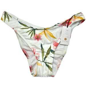 Shade & Shore Bikini Bottom Medium M Cheeky Swimsuit Multicolor Floral Beach NWT
